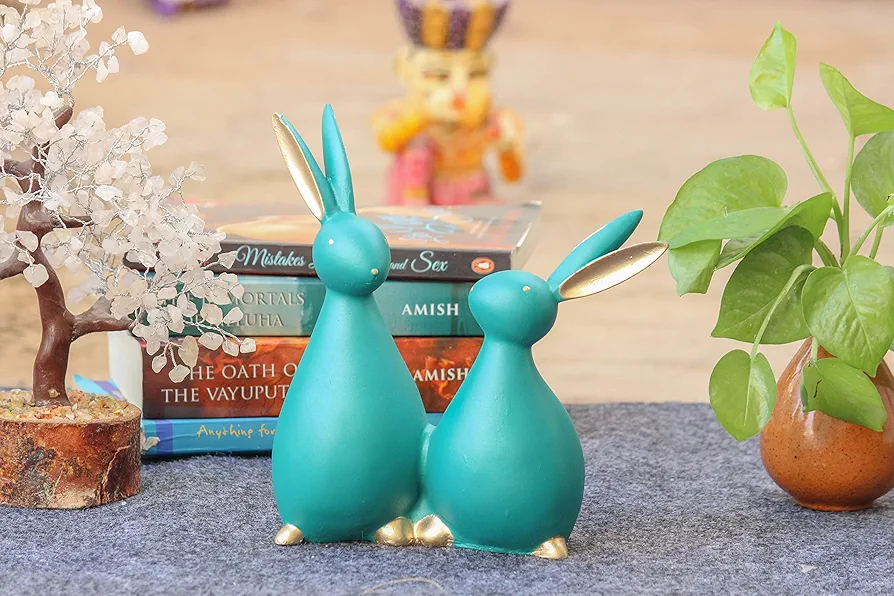 Rabbit standing Resin statue (Set of 2)