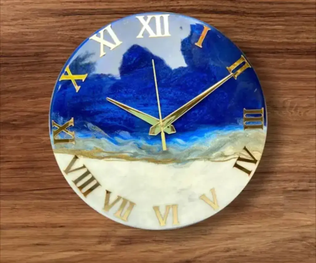 Wooden resin modern wall clock