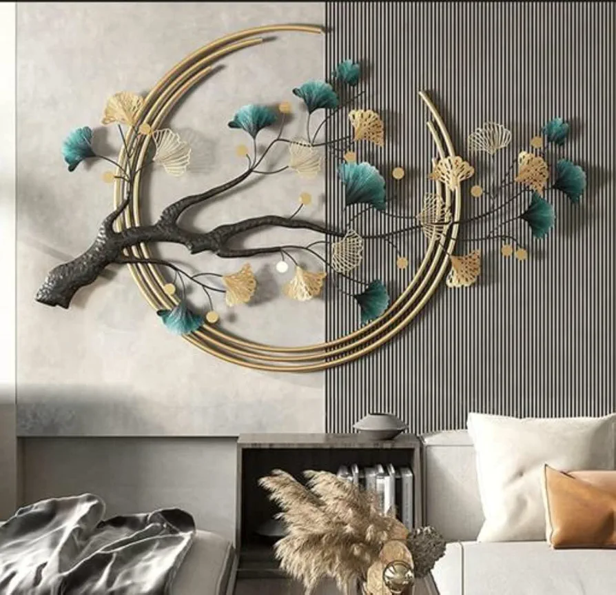 Tree leaf metal wall art